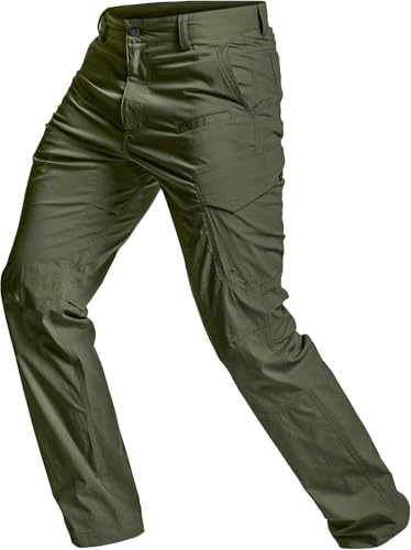 CQR Men's Quick Dry Tactical Pants, Water Resistant Outdoor Pants, Lightweight Stretch Cargo Work Hiking Pants