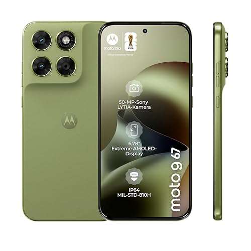 Motorola Moto g67 5G Smartphone (6,78“-Super-HD-Display mit Corning Gorilla Glas 7i, Sturz- und Kratzschutz, 50-MP-Kamera, 4/256 GB, 5100 mAh, Android 16) Pantone Nile