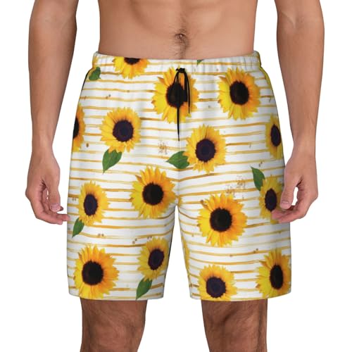 Short de bain homme avec imprimé tournesol pour le surf
