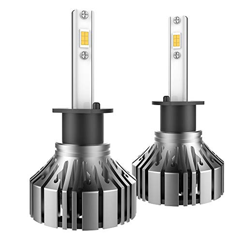CCJK H1 LED Headlight Bulbs - 100W 12000LM 6000K Xenon White - High/Low Beam,Fog Light Bulb Conversion Kit - IP67,CSP Chips,360 Degree