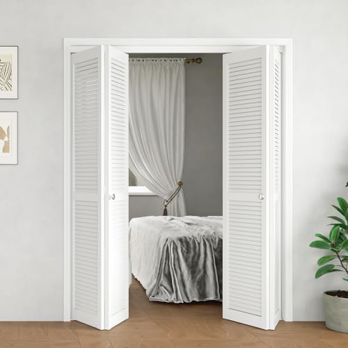 BARNER HOME Louvered Bi-Fold Door, Fits 60" x 80" Standard