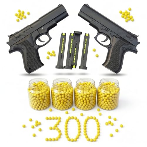 Image of Velinor Gun with BB Bullets High Primium Accuracy P729 bb Blaster Pistol Semi Auto Plastic Splatter Ball Gun for Kids & Adults with 300 BB Bullets Pack of 2 (2)