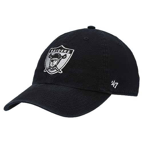47 NFL Oakland Raiders Brand Clean Up Adjustable Hat (1963 Logo), Black, One Size