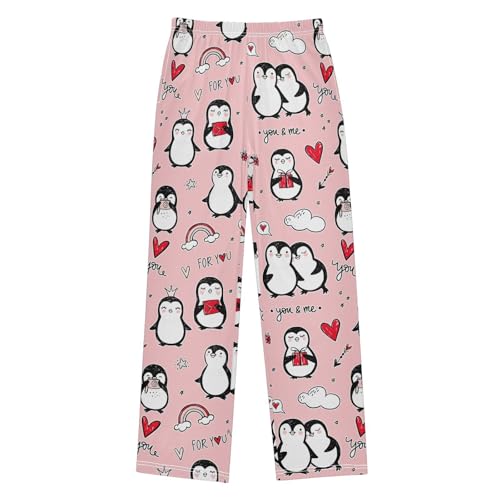 ZZXXB Penguin You and Me Boys Long Pants Soft Trousers Elastic Waist Kids Lounge Bottoms with Pockets S-XL