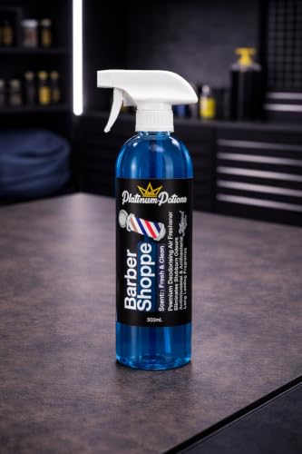 Image of Water-Based Car Air Freshener Spray | Luxury Automotive Deodorizer | Mold-Resistant Formula | Eliminates Odors and Refreshes Vehicle Interior | 17 fl oz | Barber Shoppe