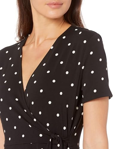 Image of Amazon Essentials Women's Short Sleeve Faux-Wrap V Neck Dress