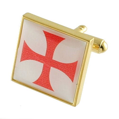 Gemelos Francmasón Cruz de los Caballeros Templarios un Regalo Conmemorativo con Bolsa