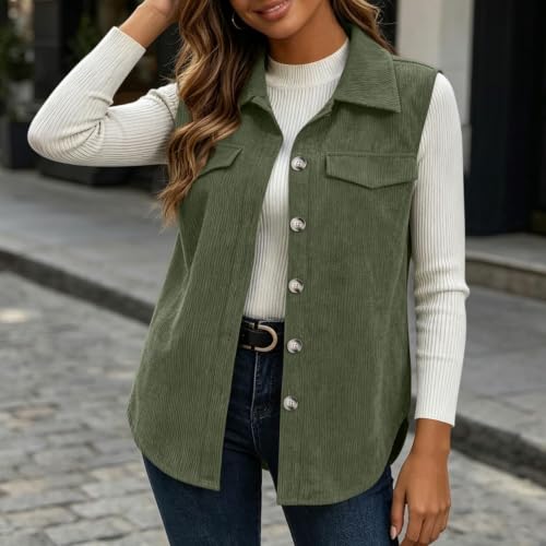 Corduroy Vest for Women Sleeveless Dressy Casual Plus Size Jacket - image 2