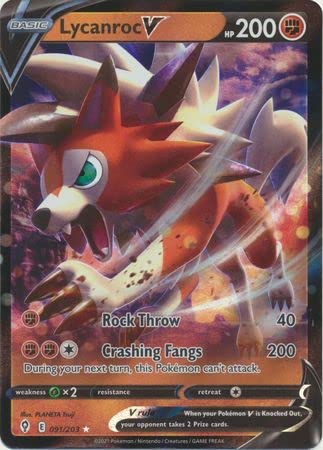 Pokemon Single Card LYCANROC V 091/203 EVOLVING SKIES