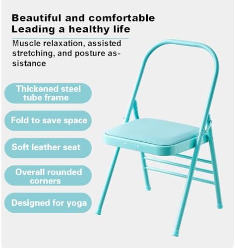 Foldable Backless Yoga Chair for Adults - 300kg Capacity, Lumbar Support, Ideal for Yoga, Pilates, and Back Pain Relief, Lightweight and Portable Yoga Auxiliary Chair.