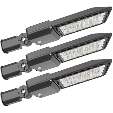 300W LED Parking Lot Lights Outdoor with Dusk to Dawn Photocell, 5000K 39000LM LED Pole Light with Slip Fitter,LED Street Light,IP65 Waterproof Commercial Led Flood Lights for Roadway Street 3 Pack Cover
