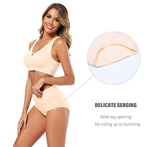 Image of Molasus Women's Cotton Underwear High Waisted Full Coverage Ladies Panties (Regular & Plus Size)