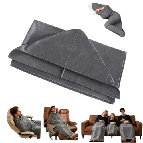 TailWaggers Wearable Sleep Pod Hug Blanket Portable Sleeping Bag for Stress Relief Portable Full-Body Cocoon for Travel & Home Lounging Home Camping Sleeping Bag (Large)