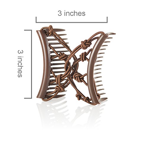 Original Comfy Comb - Double Comb for Fine Thin & Wavy Hair - Easy Ponytail Hairstyles and Long Lasting Updo's (Pretzel Brown) - Thumbnail 5