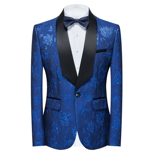 Rogers & Morris Tuxedo for Men Slim fit 2 Piece Suits Set for Prom Large Floral Patterm Suit Jacket Pants2