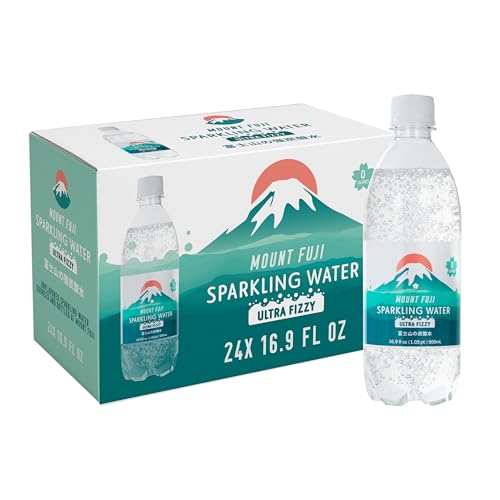 IRIS Sparkling Water Bottles, 16.9 fl oz, 24-Pack, Strong Carbonation from Mount Fuji Spring, Refreshing Japanese Natural Mineral Seltzer Carbonated Soda Water, Product of Japan