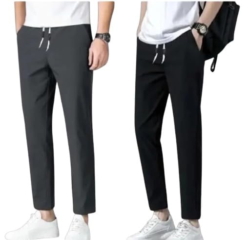riksaw Track Pants for Mens || Joggers for Mens || Men's Sports Regular Fit Polyester Track Pant with Two Side Zipper Pockets (4L21 Pack of 2)-picture-12