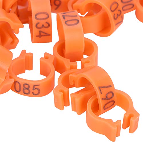 Vogels Voet Ringen, 100st Vogels Voet Ringen Nummer Identificatie Duif Been Bands Pluimvee Clip Ring:(Oranje) - Afbeelding 7
