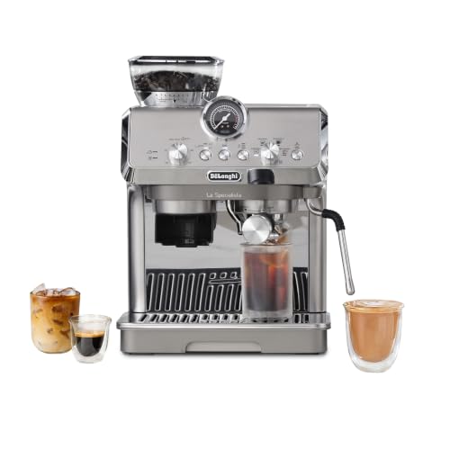 Image of De'Longhi La Specialista Arte Evo Espresso Machine - Compact Cold Brew Coffee Maker with Grinder, Milk Steam Wand /Frother & Tamping Tools - Home Barista Kit for Lattes, Cappuccinos, Iced Coffee
