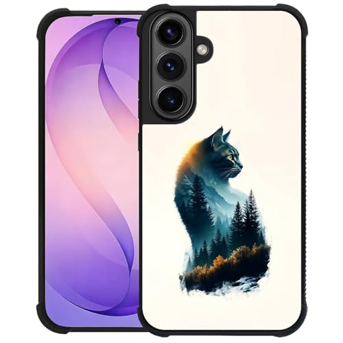 Coque Samsung Galaxy S26 antichoc imprimé forêt et chat noir
