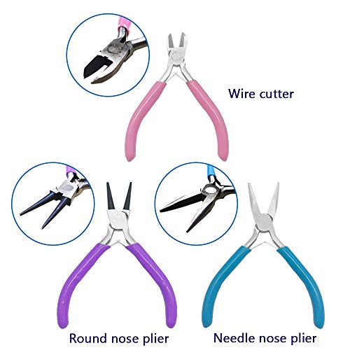 3Pieces Jewelry Pliers,Jewelry Making Plier Tool Set with Needle Nose Plier Round Nose Plier Bent Nose Plier,Wire Cutters for Jewelry Beading Repair,DIY Crafts,Wire Wrapping - Thumbnail 3