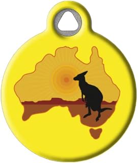 Dog Tag Art Personalized Australian Design Pet ID Tags for Dogs and Cats, Kangaroo, Small