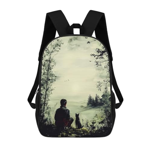 Sacs à dos scolaires imprimés 3D grand format 17" pour fille et femme