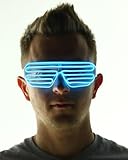 Light Up Shutter Shades Glasses (Blue)