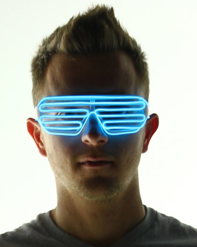 Light Up Shutter Shades Glasses (Blue)