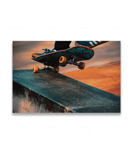 Poster skate art mural impression photo noir et blanc peinture sur toile deco maison 50x70