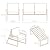 Gizoon 4-Piece Outdoor Patio Furniture Set with Coffee Table and Removable Cushions, Metal Patio Conversation Set for Family, Yard, Poolside (Gray)