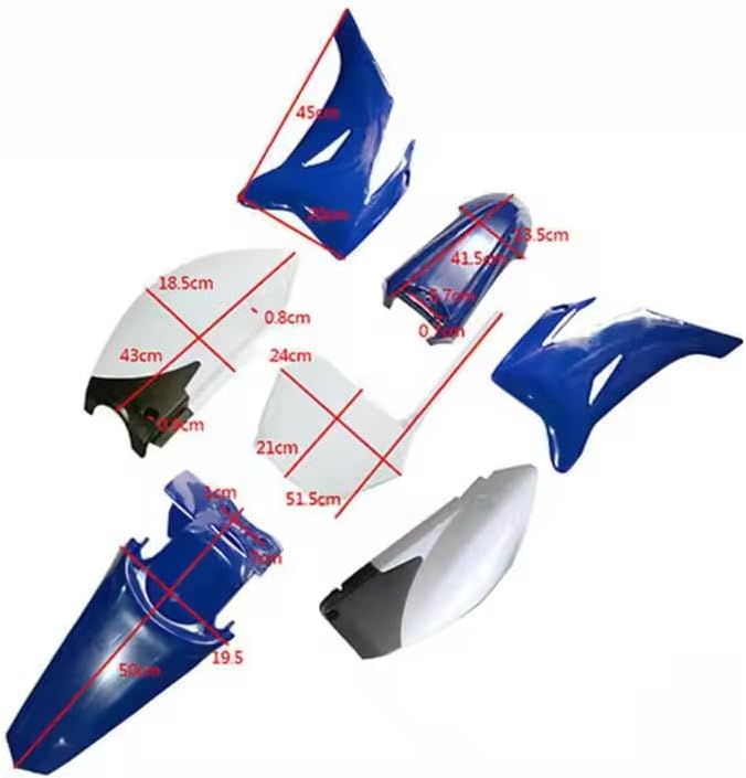 TTR110/125 ATV Plastic Kit - Full Body Off-Road Motorcycle Fairings Set - OEM Replacement Fenders & Covers - Compatible with Yamaha TTR110 TTR125 (White/Blue/Black)"
