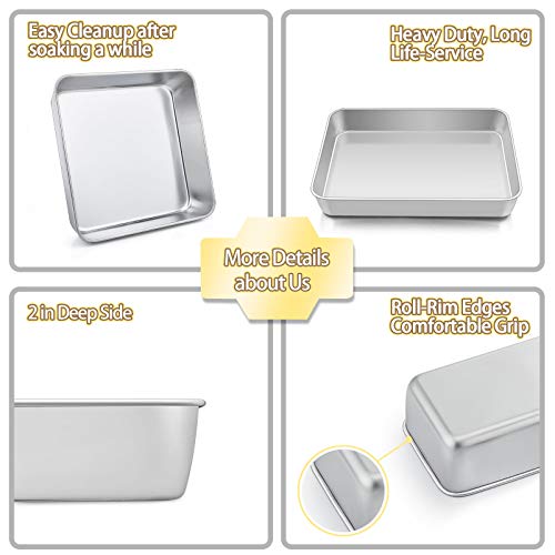 Teamfar Stainless Steel Bakeware Set Of 11, Toaster Oven Baking Pan Set, Lasagna Pan, Square & Round Cake Pan, Loaf Pan & Muffin Pan, Healthy & Durable, Dishwasher Safe & Smooth #TOP6