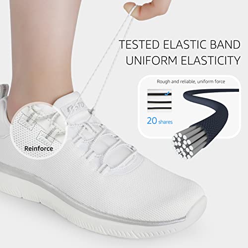 Stq Running Shoes Women Slip Resistant Workout Sneakers Comfortable Cushioning Memory Foam Walking Shoes With Arch Support Dark White Silver Us 5.5 #TOP3