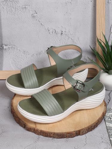 Image of Carlton London women's Lightweight Comfort Wedge Ankle Strap Sandals