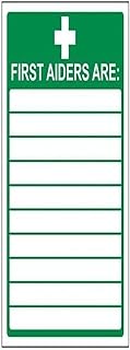 VSafety First Aiders Sign - Portrait - 150mm x 200mm - Self Adhesive Vinyl