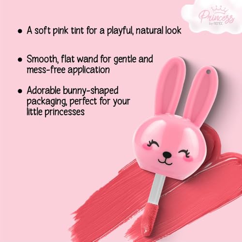 Image of Princess by RENEE Bunny Lip Tint - Pink, for Pre-Teens, Lightweight & Long-Lasting Color, Non-Drying & Nourishing, Water-Based Formula, Blueberry Extracts, Strawberry & Vitamin E Infused, Cruelty-Free