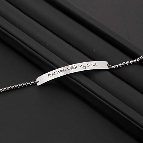 MYOSPARK It is Well with My Soul Hand stamped Bracelet Scripture Bracelet Christmas Gift for Her3
