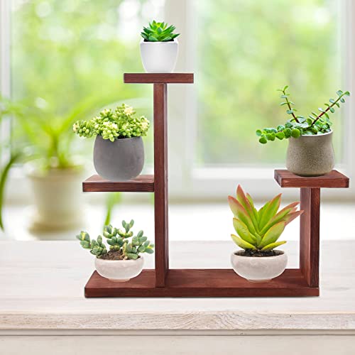 Baodan Windowsill Plant Shelf, Multi-Layer Wood Desktop Plant Stand - Indoor Small Tabletop Flower Shelf Display Mini Succulent Herbs For Room, Office, Window #TOP3