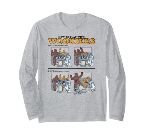 T-shirt Star Wars manches longues coton vêtement geek imprimé Wookies pour fan de cinéma