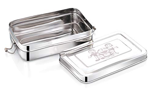 Image of Expresso Stainless Steel Lunch Box for School, Office Tiffin - Rectangular Shape Pack of 1