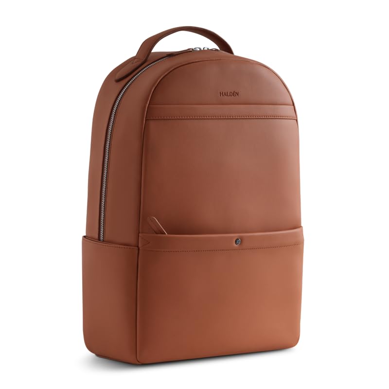 Image of HALDEN Roster Backpack for Laptop upto 14.3 inches, 19 L Capacity | Vegan Leather | Water Resistant | Ideal for Travel, Office, Students | Padded Straps