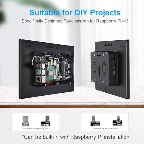 Image of 10.1 Touchscreen Monitor for Raspberry Pi,1920 * 1200,HDMI USB-C(dark) | 5-point touch,Quick response,Dual-Speaker,16:10,178viewing angle,400nits,1500:1,VESA,72%NTSC,IPS