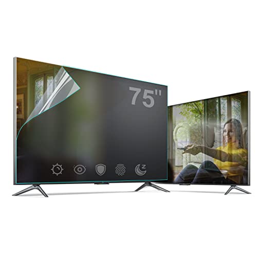 HFIX 75 Inch Out Blue Light TV Screen Protector Anti Glare Anti Scratch Multi-Function Matte TV Film,Narrow 75 inch