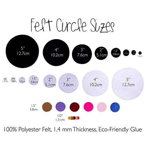 Image of Black Adhesive Felt Circles: Variety of Sizes: inch, inch, 1 inch or 1.5 inch Wide; Package Sizes for Wholesale Pricing, Die Cut Stickers Ready to use for DIY Projects & Crafts (240 Count 3 /4 inch)