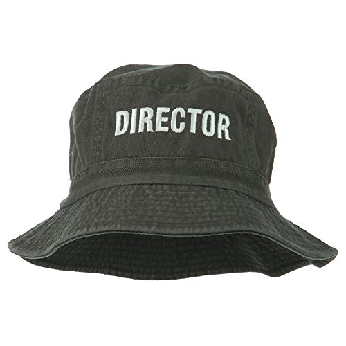 e4Hats.com Director Embroidered Pigment Dyed Bucket Hat - Charcoal OSFM