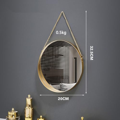 Miroir mural doré avec chaîne pour mur décoratif de chambre à coucher et miroir de douche 3S - 3
