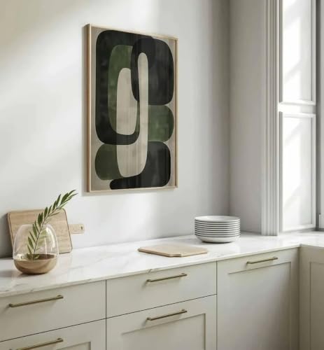 Tableau abstrait moderne habillage mur vide chambre verte - 3