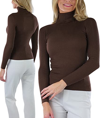 ToBeInStyle Women's Classic Knit Fold Over Turtleneck Pullover