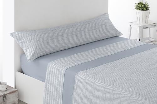 Juego Sábanas Estampadas Verano, Juego 3 Piezas Microfibra. Sábanas Tacto Fino, Suave, Ajustable y Transpirable. (Azul, Cama 105)